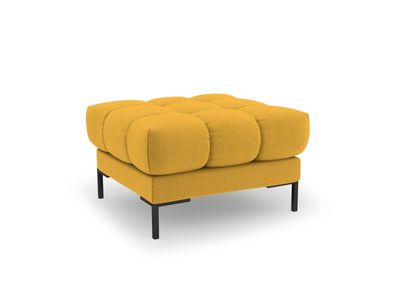 Micadoni Pouf Hocker Mamaia | Bezug Yellow | Beinfarbe Black Met...