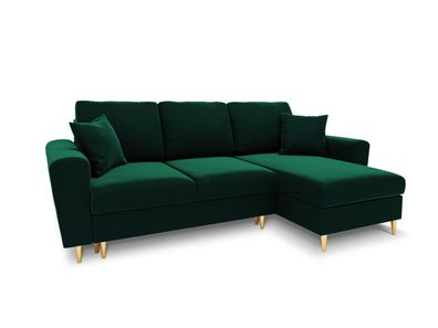 Micadoni 4-Sitzer Samtstoff Reversible Ecksofa mit Bettfunktion und Box Moghan |...