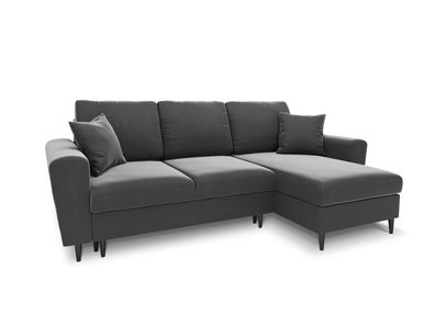 Micadoni 4-Sitzer Samtstoff Reversible Ecksofa mit Bettfunktion und Box Moghan |...