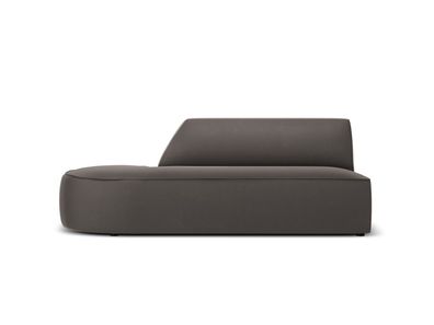 Micadoni 2-Sitzer Samtstoff Links Modular Sofa Ruby | Bezug Dark Grey | Beinfarb...