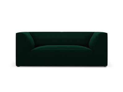 Micadoni 2-Sitzer Samtstoff Sofa Ruby | Bezug Bottle Green | Beinfarbe Black Pla...