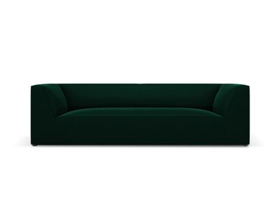 Micadoni 3-Sitzer Samtstoff Sofa Ruby | Bezug Bottle Green | Beinfarbe Black Pla...