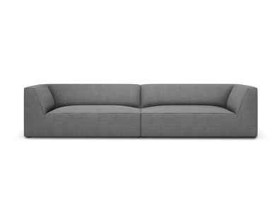 Micadoni 4-Sitzer Sofa Ruby | Bezug Grey | Beinfarbe Black Plastic Kunststoff sc...