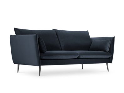 Micadoni 4-Sitzer Samtstoff Sofa Agate | Bezug Dark Blue | Beinfarbe B...