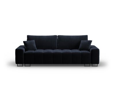 Micadoni 3-Sitzer Samtstoff Sofa mit Bettfunktion und Box Byron | Bezug Dark Blu...