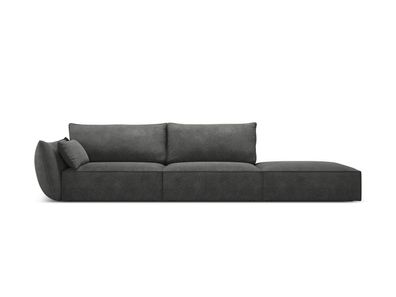 Micadoni 4-Sitzer Rechts Sofa Kaelle | Bezug Dark Grey | Beinfarbe Black P...