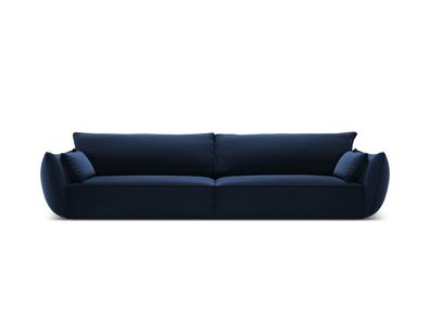 Micadoni 4-Sitzer Sofa Kaelle | Bezug Royal Blue | Beinfarbe Black...