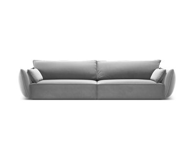 Micadoni 4-Sitzer Sofa Kaelle | Bezug Grey | Beinfarbe Black Plast...