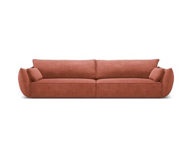 Micadoni 4-Sitzer Sofa Kaelle | Bezug Terracotta | Beinfarbe Black...