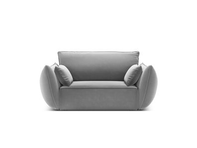 Micadoni Samtstoff Sessel Kaelle | Bezug Grey | Beinfarbe Black Pl...