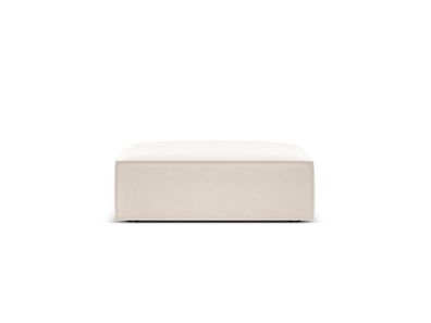 Micadoni Samtstoff Pouf Hocker Kaelle | Bezug Light Beige | Beinfa...