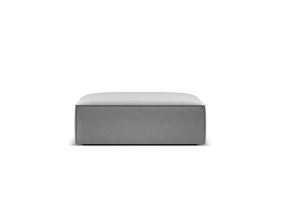 Micadoni Samtstoff Pouf Hocker Kaelle | Bezug Grey | Beinfarbe Bla...