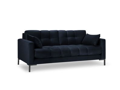 Micadoni 3-Sitzer Samtstoff Sofa Mamaia | Bezug Dark Blue | Beinfarbe ...