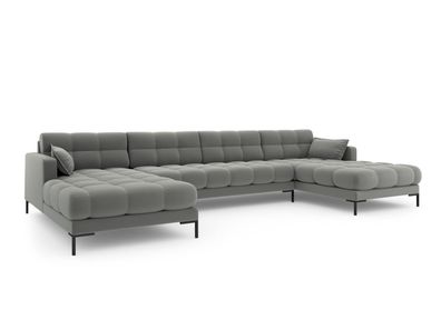 Micadoni 6-Sitzer Panorama Sofa Mamaia | Bezug Grey | Beinfarbe Black ...