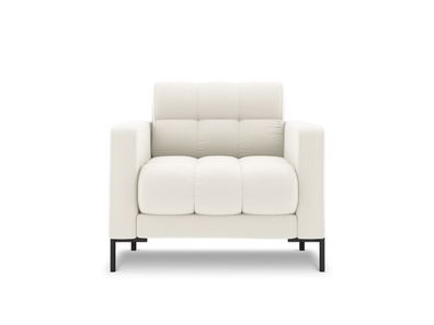 Micadoni Sessel Mamaia | Bezug Light Beige | Beinfarbe Black Metal Hel...