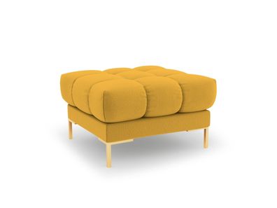 Micadoni Pouf Hocker Mamaia | Bezug Yellow | Beinfarbe Gold Meta...