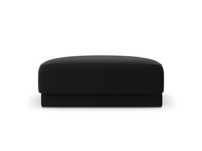 Micadoni Samtstoff Pouf Hocker Miley | Bezug Black | Beinfarbe Bla...