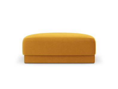 Micadoni Samtstoff Pouf Hocker Miley | Bezug Yellow | Beinfarbe Bl...