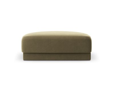 Micadoni Samtstoff Pouf Hocker Miley | Bezug Green | Beinfarbe Bla...