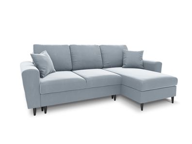 Micadoni 4-Sitzer Samtstoff Reversible Ecksofa mit Bettfunktion und Box Moghan |...