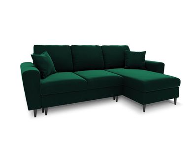 Micadoni 4-Sitzer Samtstoff Reversible Ecksofa mit Bettfunktion und Box Moghan |...