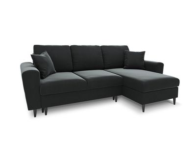 Micadoni 4-Sitzer Samtstoff Reversible Ecksofa mit Bettfunktion und Box Moghan |...