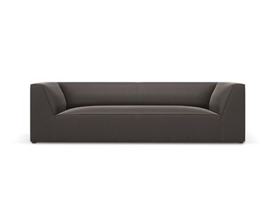 Micadoni 3-Sitzer Samtstoff Sofa Ruby | Bezug Dark Grey | Beinfarbe Black Plasti...