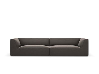 Micadoni 4-Sitzer Samtstoff Sofa Ruby | Bezug Dark Grey | Beinfarbe Black Plasti...