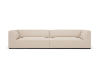 Micadoni 4-Sitzer Sofa Ruby | Bezug Beige | Beinfarbe Black Plasti...