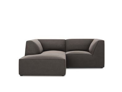 Micadoni 3-Sitzer Samtstoff Modular Ecke links Sofa Ruby | Bezug Dark Grey | Bei...