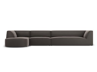 Micadoni 6-Sitzer Samtstoff Modular Ecke links Sofa Ruby | Bezug Dark Grey | Bei...