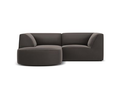 Micadoni 3-Sitzer Samtstoff Modular Ecke links Sofa Ruby | Bezug Dark Grey | Bei...