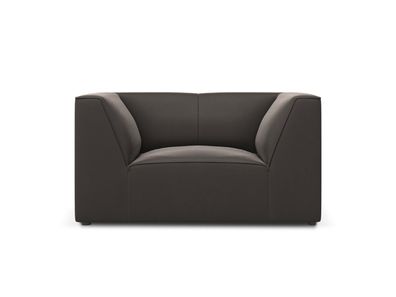 Micadoni Samtstoff Sessel Ruby | Bezug Dark Grey | Beinfarbe Black...