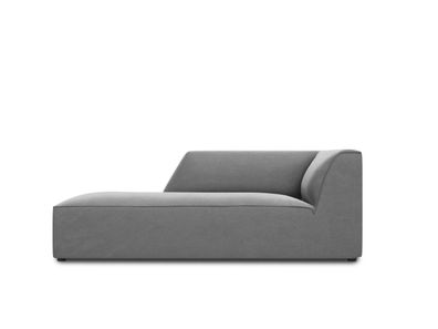 Micadoni Samtstoff Recamiere Links Ruby | Bezug Grey | Beinfarbe B...