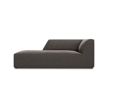 Micadoni Samtstoff Recamiere Links Ruby | Bezug Dark Grey | Beinfa...