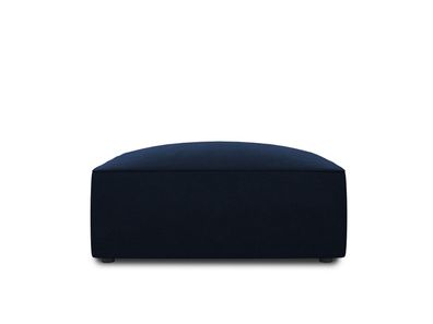 Micadoni Samtstoff Pouf Hocker Ruby | Bezug Royal Blue | Beinfarbe...