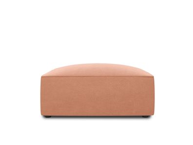 Micadoni Samtstoff Pouf Hocker Ruby | Bezug Pink | Beinfarbe Black...