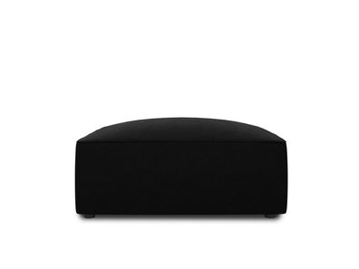 Micadoni Samtstoff Pouf Hocker Ruby | Bezug Black | Beinfarbe Blac...