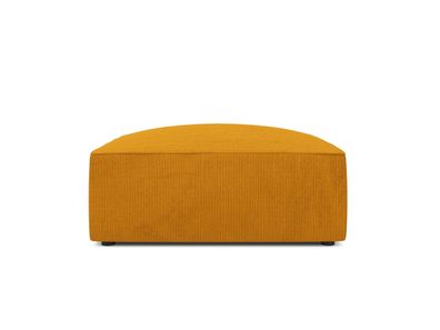 Micadoni Pouf Hocker Ruby | Bezug Yellow | Beinfarbe Black Plastic...