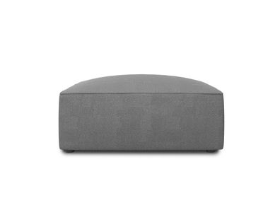 Micadoni Pouf Hocker Ruby | Bezug Grey | Beinfarbe Black Plastic...