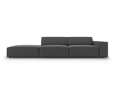 Micadoni 3-Sitzer Links Samtstoff Sofa Jodie | Bezug Grey | Beinfa...