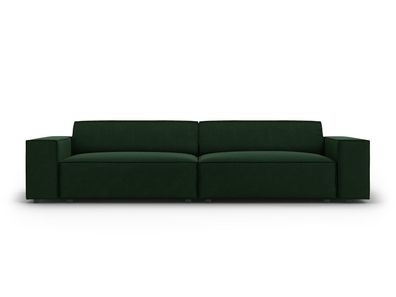 Micadoni 4-Sitzer Samtstoff Sofa Jodie | Bezug Bottle Green | Bein...