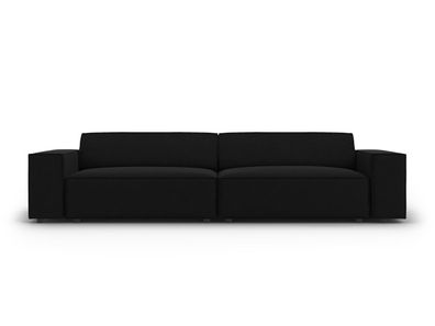 Micadoni 3-Sitzer Samtstoff Sofa Jodie | Bezug Black | Beinfarbe B...