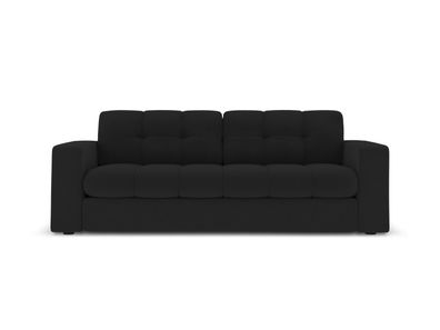 Micadoni 2-Sitzer Sofa Justin | Bezug Black | Beinfarbe Black Plas...