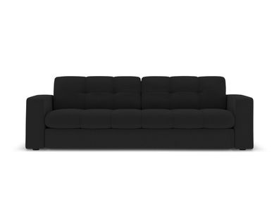 Micadoni 3-Sitzer Sofa Justin | Bezug Black | Beinfarbe Black Plas...