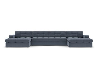 Micadoni 5-Sitzer Panorama Sofa Justin | Bezug Dark Blue | Beinf...