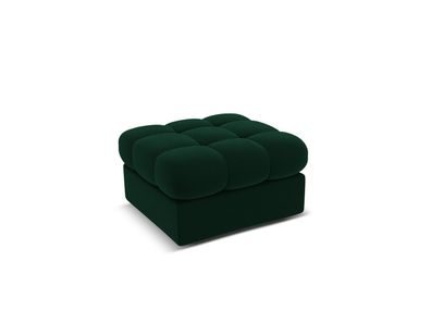 Micadoni Samtstoff Pouf Hocker Justin | Bezug Bottle Green | Beinf...