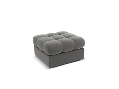 Micadoni Samtstoff Pouf Hocker Justin | Bezug Light Grey | Beinfar...