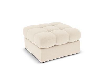 Micadoni Pouf Hocker Justin | Bezug Light Beige | Beinfarbe Blac...