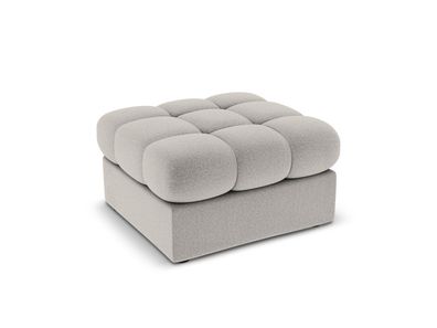 Micadoni Pouf Hocker Justin | Bezug Light Grey | Beinfarbe Black...